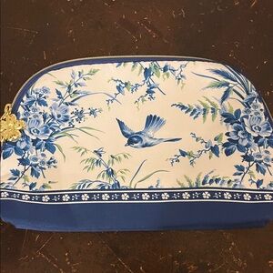 Estee Lauder Blue and White Cosmetic Bag